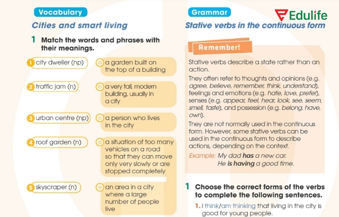 Yêu cầu của bài tập Vocabulary 1 phần tiếng Anh 11 Unit 3 Language