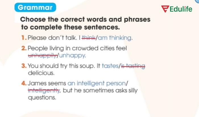 Đáp án cần điền của bài tập tiếng Anh 11 Unit 3 Looking Back Grammar