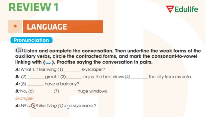 Yêu cầu bài tập Pronunciation phần tiếng Anh 11 Unit 3 Review Language