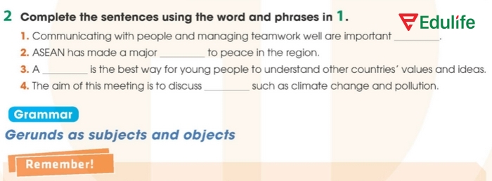 Yêu cầu của bài tập Vocabulary 2 phần tiếng Anh 11 Unit 4 Language