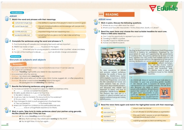 Phần tiếng Anh 11 Unit 4 Reading giúp học sinh hiểu hơn về vai trò, sự hợp tác và các hoạt động trong cộng đồng ASEAN