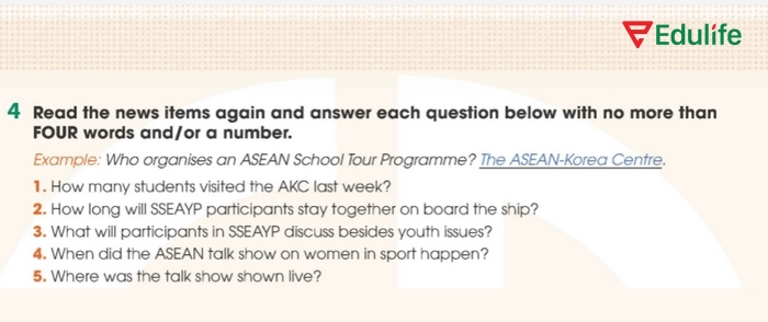 Yêu cầu của bài tập 4 phần tiếng Anh 11 Unit 4 Reading