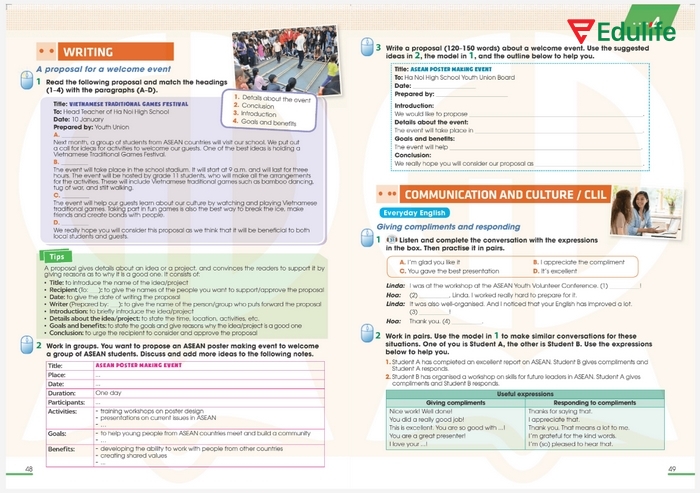 Thông tin trong sách Global Success của phần tiếng Anh 11 Unit 4 Writing