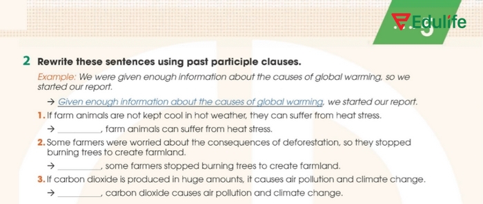 Yêu cầu của bài tập Grammar 2 phần tiếng Anh 11 Unit 5 Language