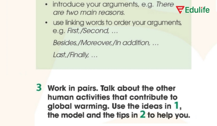 Chi tiết yêu cầu của bài tập 3 phần tiếng Anh 11 Unit 5 Speaking