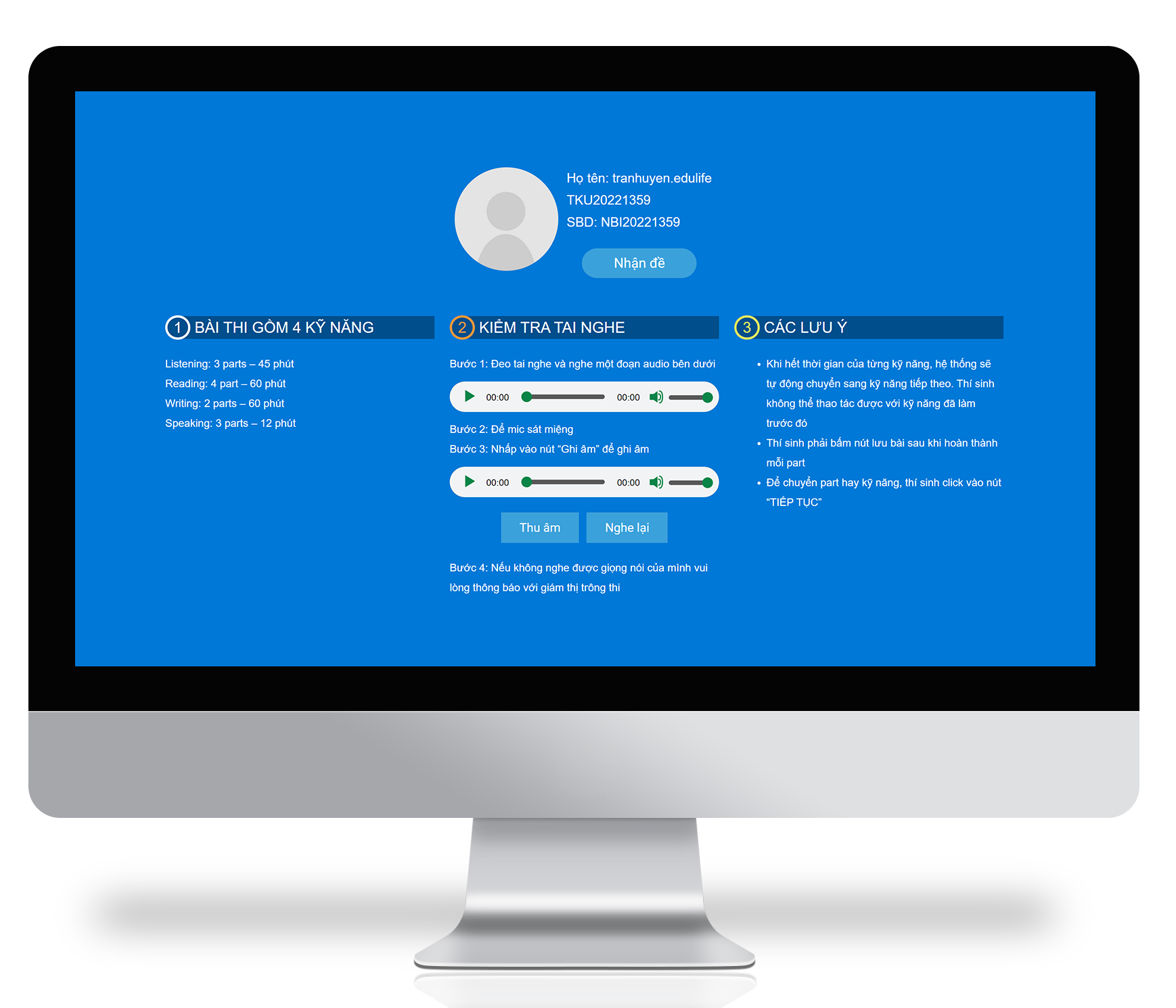 Phần mềm thi thử VSTEP/ APTIS  chuẩn thi<br> thật giống đến 99% 