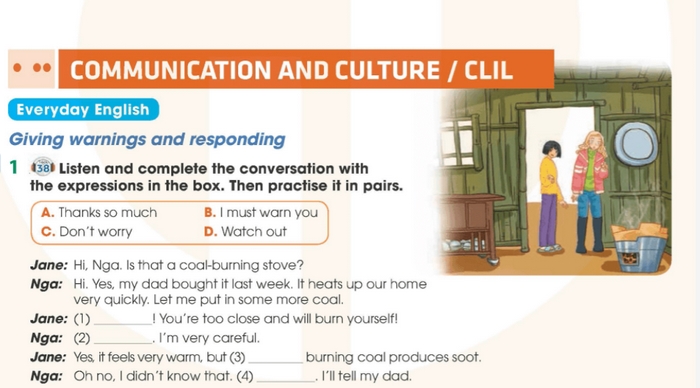 Chi tiết yêu cầu của bài tập Everyday English 1 phần tiếng Anh 11 Unit 5 Communication and Culture