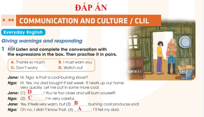 Đáp án cần điền của bài tập Everyday English 1 phần Tiếng Anh 11 Unit 5 Communication and Culture