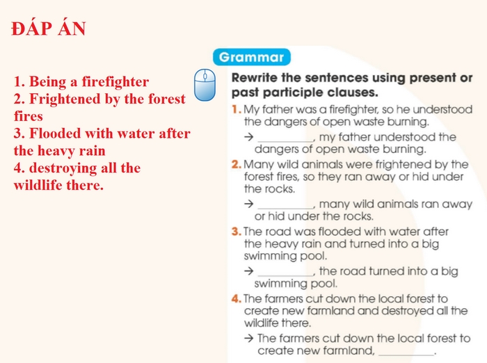Đáp án các từ cần điền của bài tập Grammar phần tiếng Anh 11 Unit 5 Looking Back