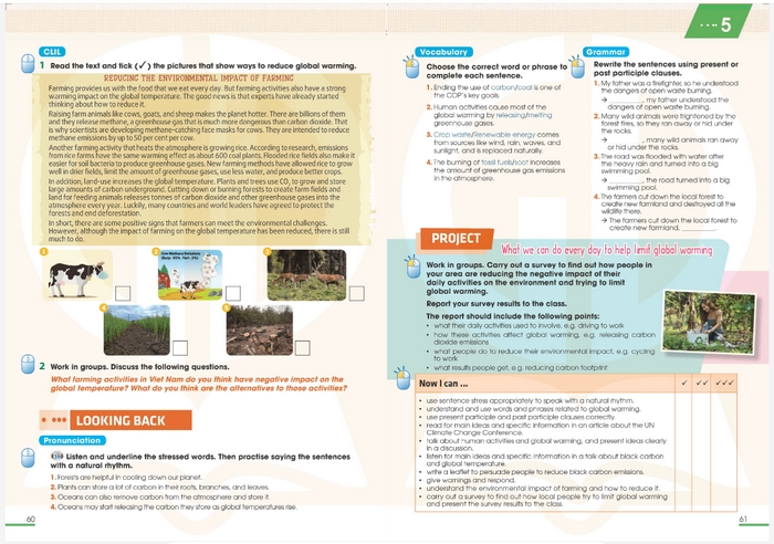 Phần tiếng Anh 11 Unit 5 Project giúp học sinh vận dụng kiến thức vào dự án thực tiễn