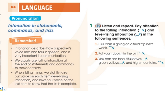 Yêu cầu của bài tập Pronunciation 1 phần tiếng Anh 11 Unit 6 Language