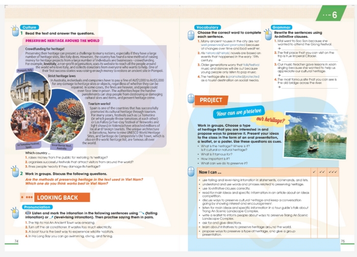 Phần tiếng Anh 11 Unit 6 Looking Back tổng kết lại toàn bộ kiến thức về các kỹ năng dùng ngôn ngữ trong unit 6