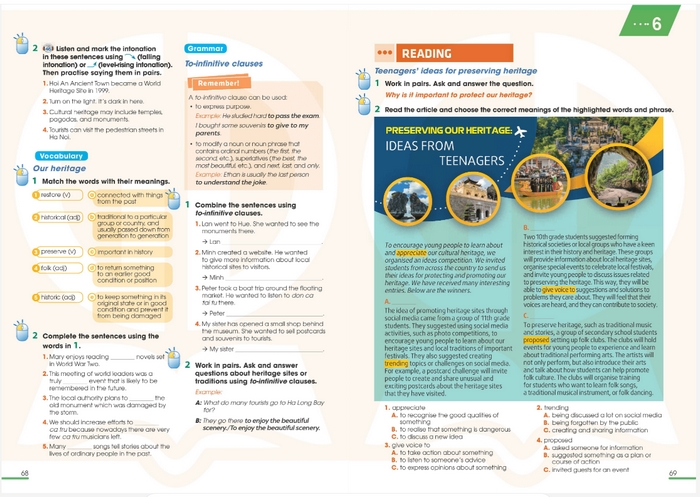 Bài học tiếng Anh 11 Unit 6 Reading giúp học sinh biết đến các phương pháp bảo vệ di sản