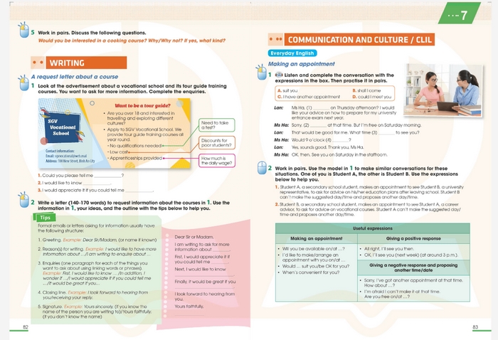 Phần tiếng Anh 11 Unit 7 Communication And Culture còn phát triển kỹ năng giao tiếp cho học sinh trong các ngữ cảnh thực tế 