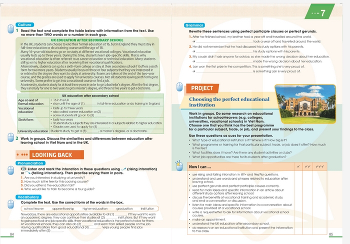 Phần tiếng Anh 11 Unit 7 Looking Back là cơ hội để học sinh tự đánh giá năng lực, kiểm tra kiến thức đã học để áp dụng vào thực tế