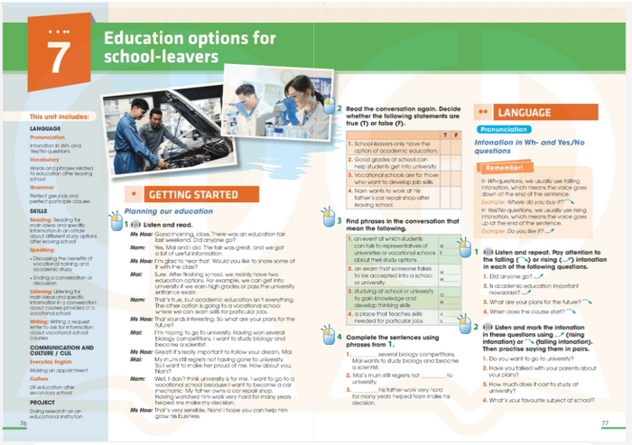 Tiếng Anh 11 Unit 7 Từ vựng xoay quanh chủ đề các lựa chọn học tập, công việc sau tốt nghiệp phổ thông