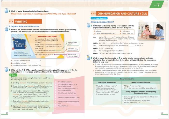 Nội dung chính của phần tiếng Anh 11 Unit 7 Writing đều ở trong sách giáo khoa