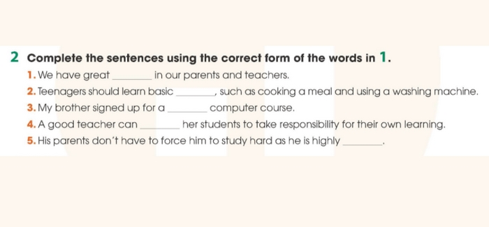 Yêu cầu bài tập Vocabulary 2 phần tiếng Anh 11 Unit 8 Language