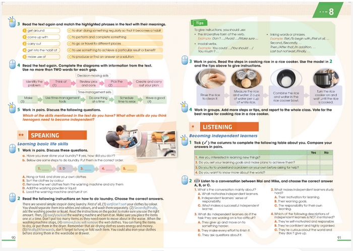 Phần tiếng Anh 11 Unit 8 Listening gồm có 4 bài tập