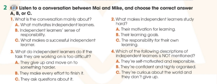 Yêu cầu của bài tập 2 tiếng Anh 11 Unit 8 Listening