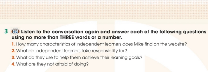 Yêu cầu của bài tập 3 phần tiếng Anh 11 Unit 8 Listening