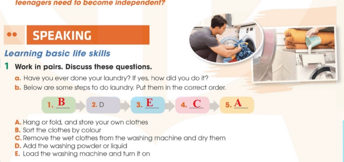 Đáp án bài 1 phần tiếng Anh 11 Unit 8 Speaking