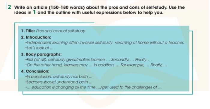 Yêu cầu của bài tập 2 tiếng Anh 11 Unit 8 Writing