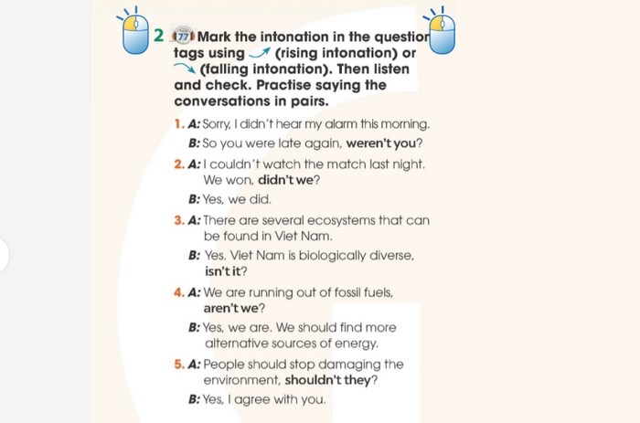 Yêu cầu bài tập Pronunciation 2 tiếng Anh 11 Unit 10 Language