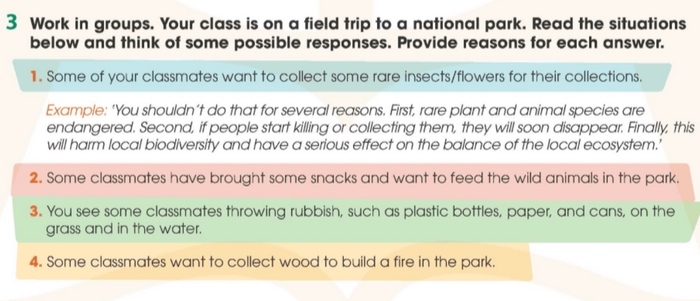 Yêu cầu của bài tập 3 tiếng Anh 11 Unit 10 Speaking