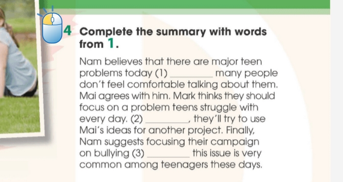 Yêu cầu của bài tập 4 tiếng Anh 11 Unit 9 Getting Started