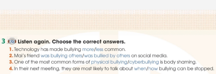 Yêu cầu của bài tập 3 Tiếng Anh 11 Unit 9 Listening