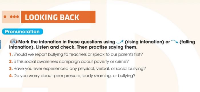 Yêu cầu bài tập Pronunciation tiếng Anh 11 Unit 9 Looking Back