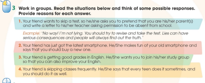 Yêu cầu bài tập 3 Tiếng Anh 11 Unit 9 Speaking
