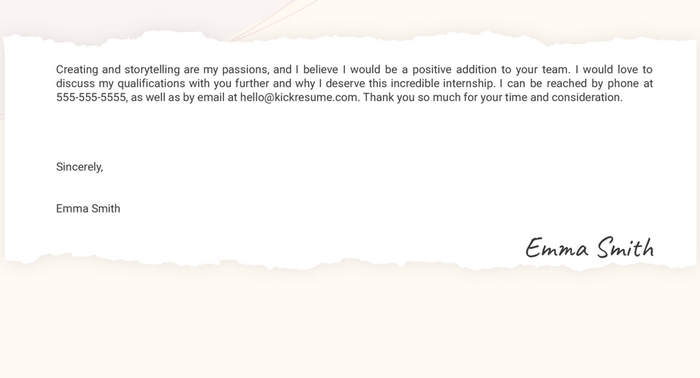 Phần kết thúc và ký tên hoàn thiện email