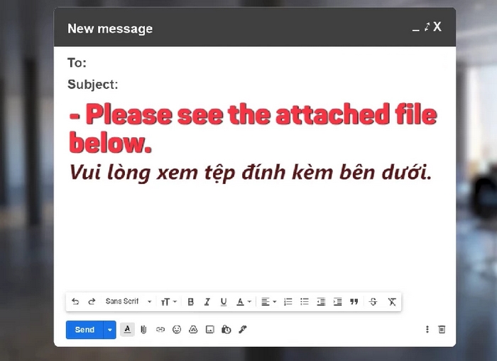 Đừng quên đính kèm file khi đã nhắc tới trước đó trong nội dung email