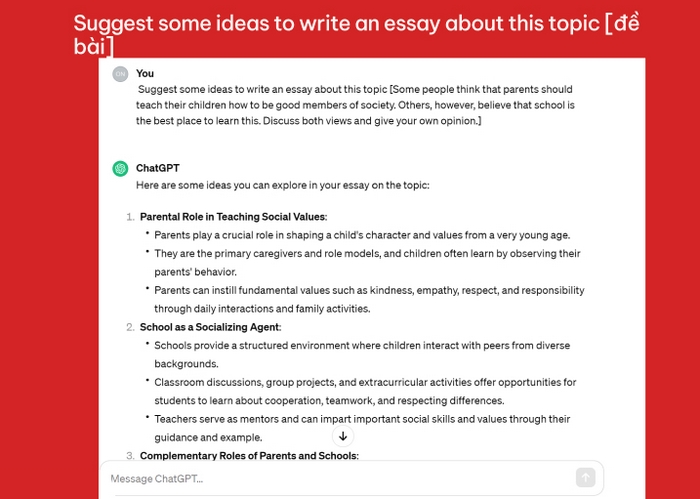 Website ChatGPT là AI dễ tiếp cận để sửa bài IELTS Writing