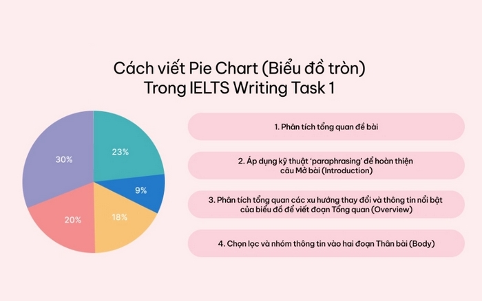 Các bước triển khai viết bài Writing Task 1 Pie Chart