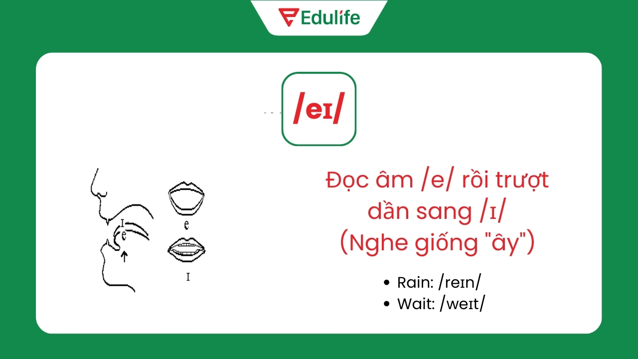 Cách đọc nguyên âm tiếng Anh /ei/