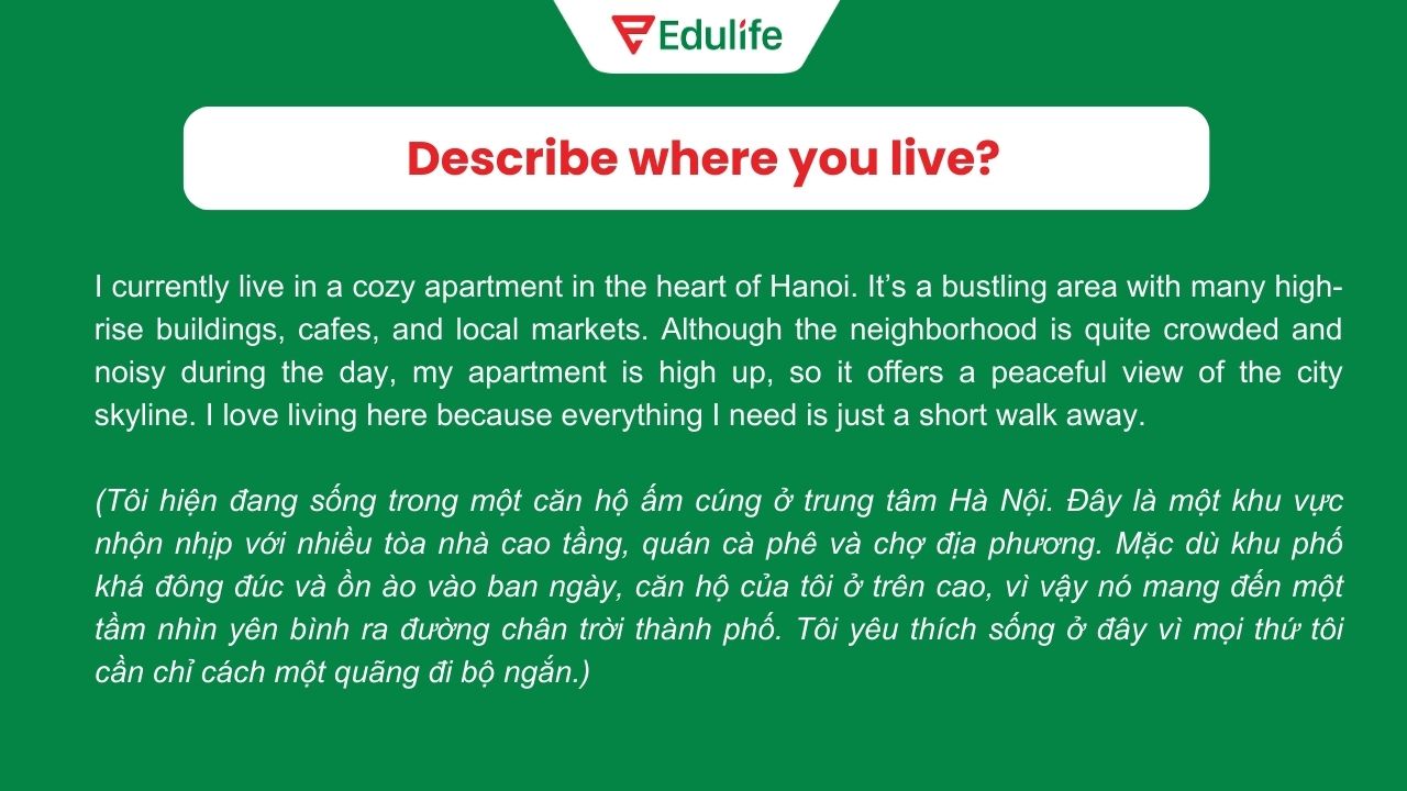 Bài mẫu Talk about your hometown ngắn gọn