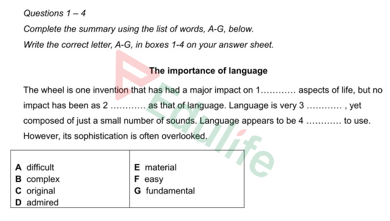 Dạng bài Gap Filling điền từ có sẵn vào chỗ trống