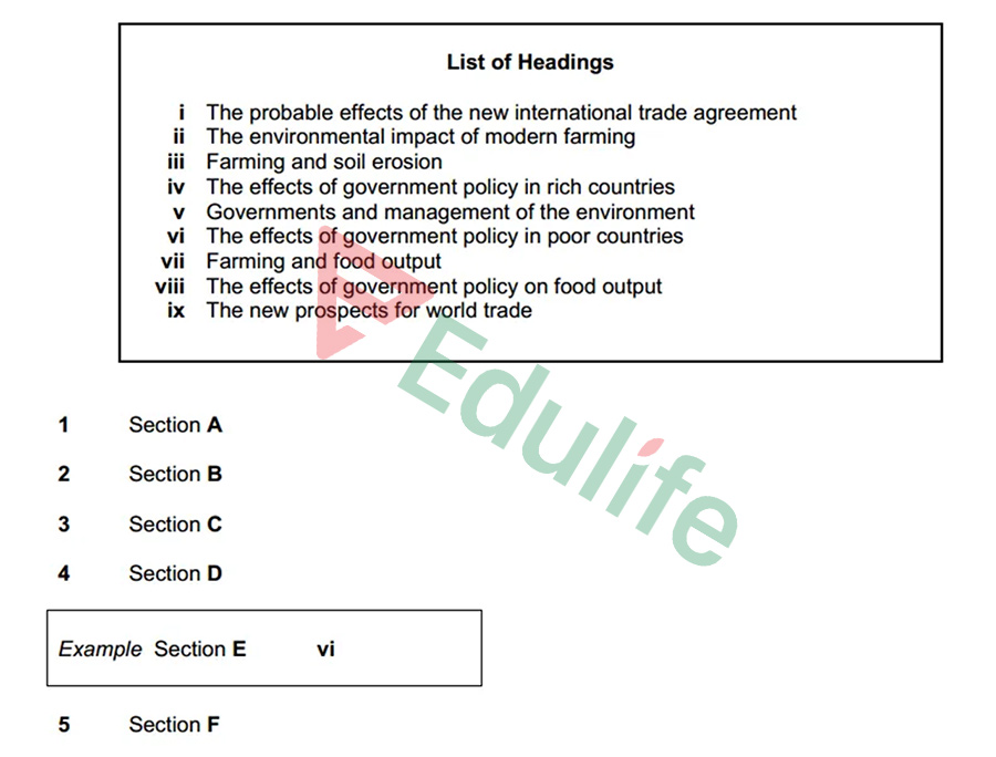 Matching Headings là dạng bài yêu cầu nối tiêu đề với đoạn văn phù hợp