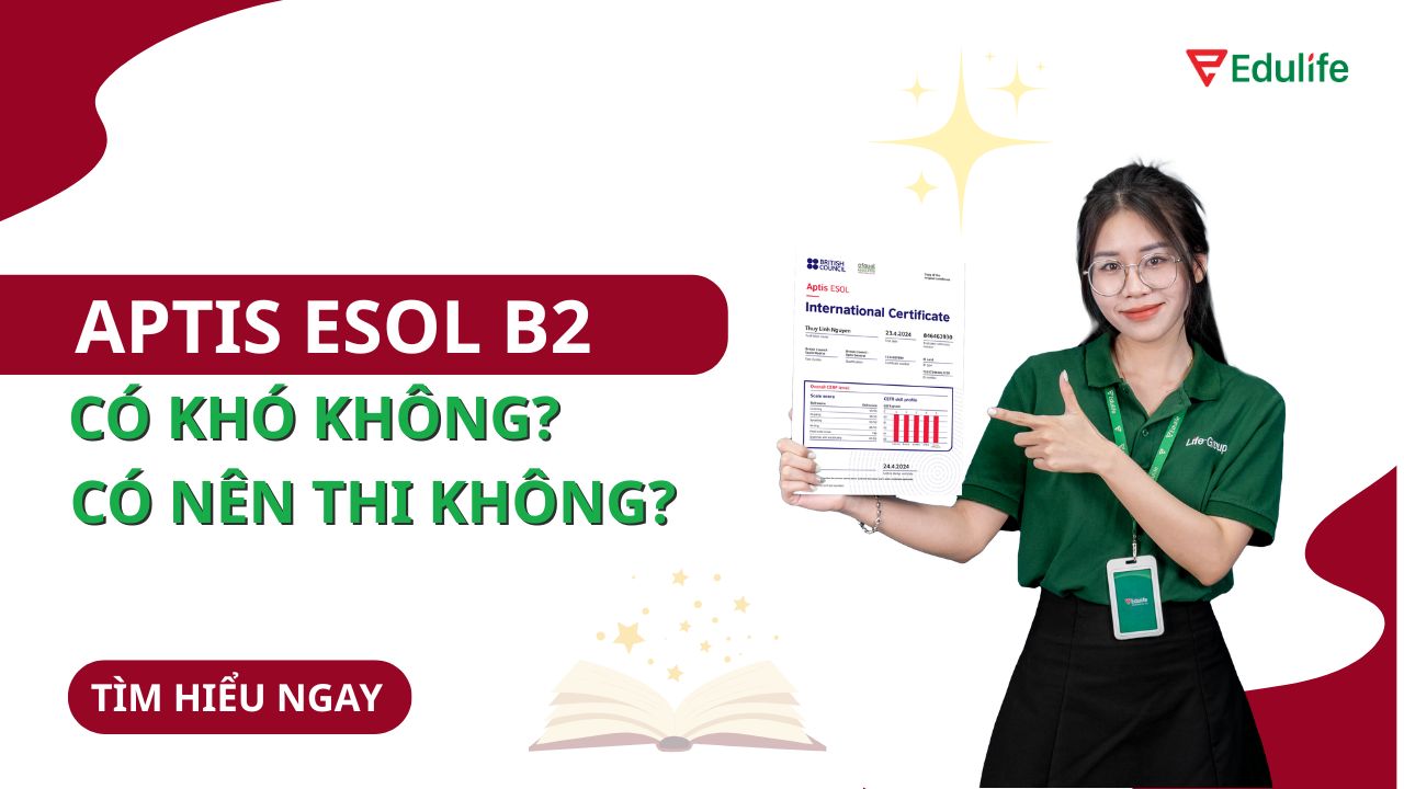 Aptis ESOL B2 được đánh giá là khó hơn B1 nhưng dễ tiếp cận hơn IELTS