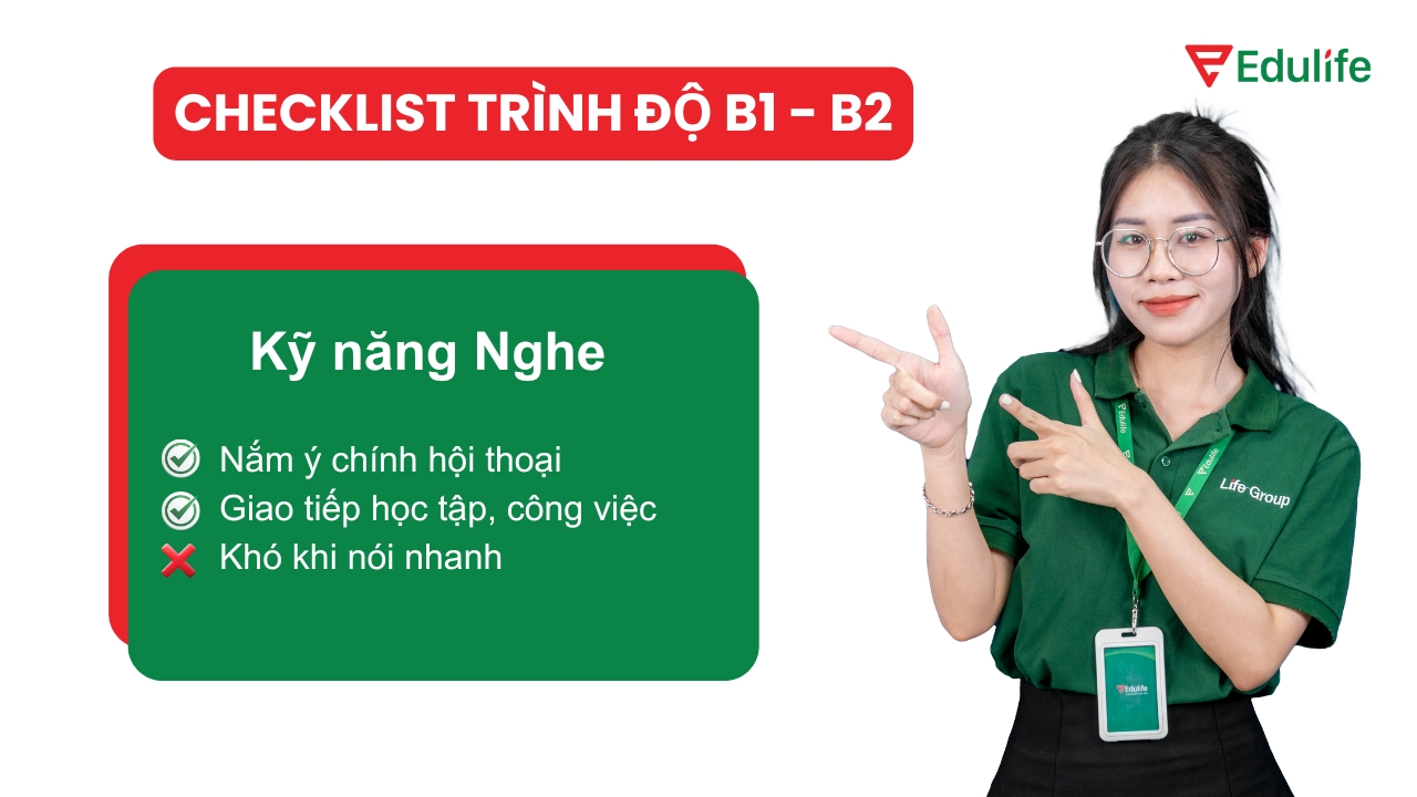Checklist kỹ năng Nghe trình độ tiếng Anh B1-B2