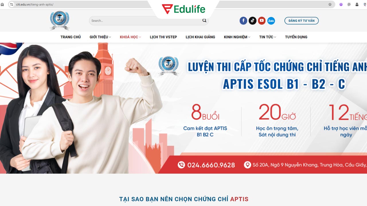 địa chỉ luyện thi APTIS Phú Thọ