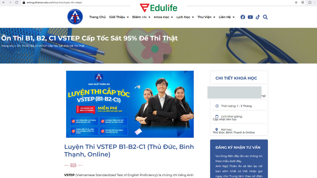 địa chỉ luyện thi VSTEP Tuyên Quang