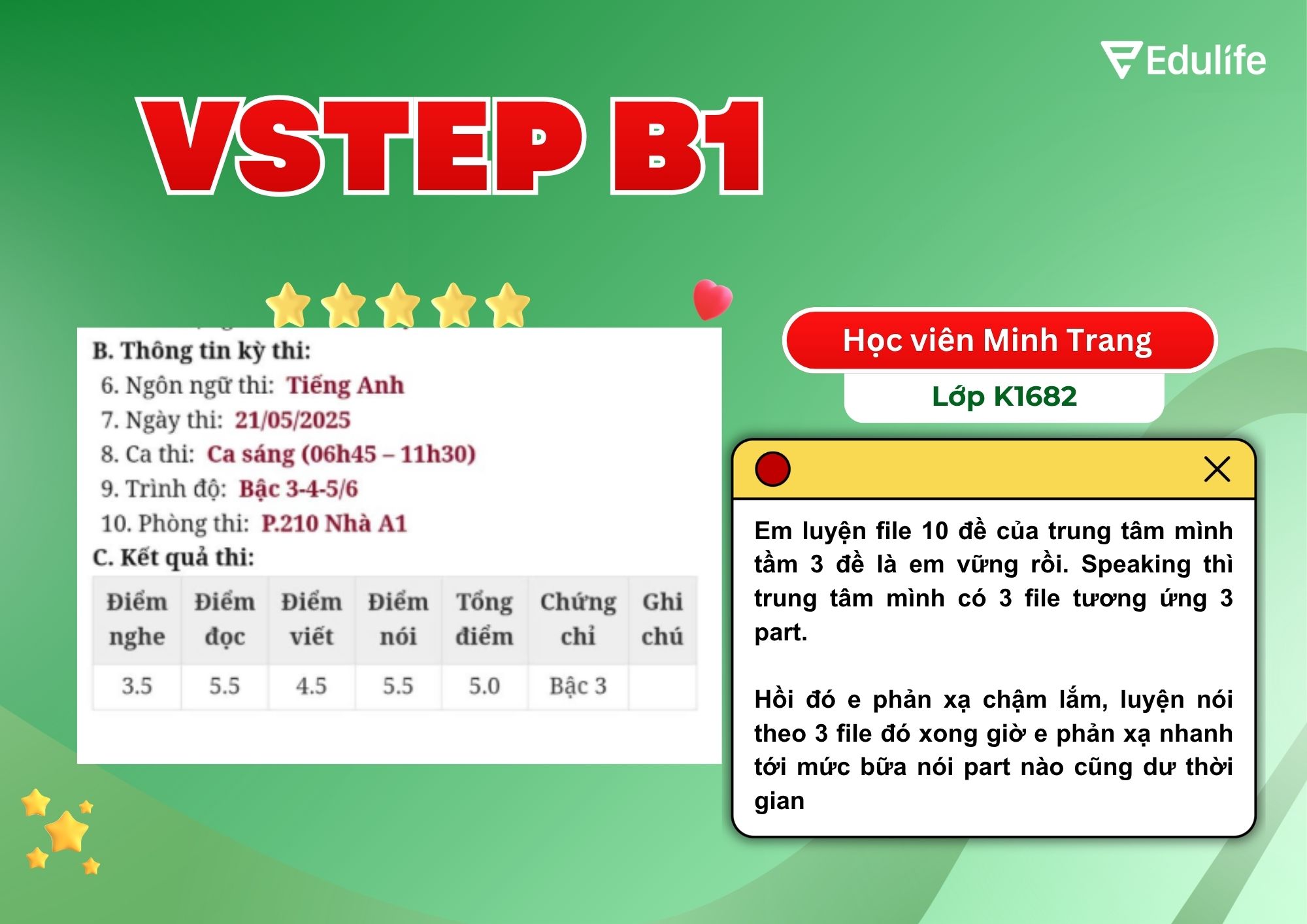 Chinh phục VSTEP B1 thành công dù từng rất "lười học"