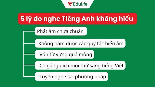 Những nguyên nhân chính khiến bạn nghe tiếng Anh không hiểu