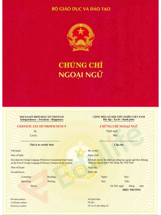 Chứng chỉ ngoại ngữ VSTEP