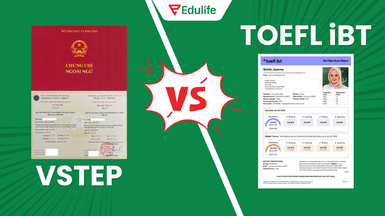 chứng chỉ VSTEP và TOEFL iBT