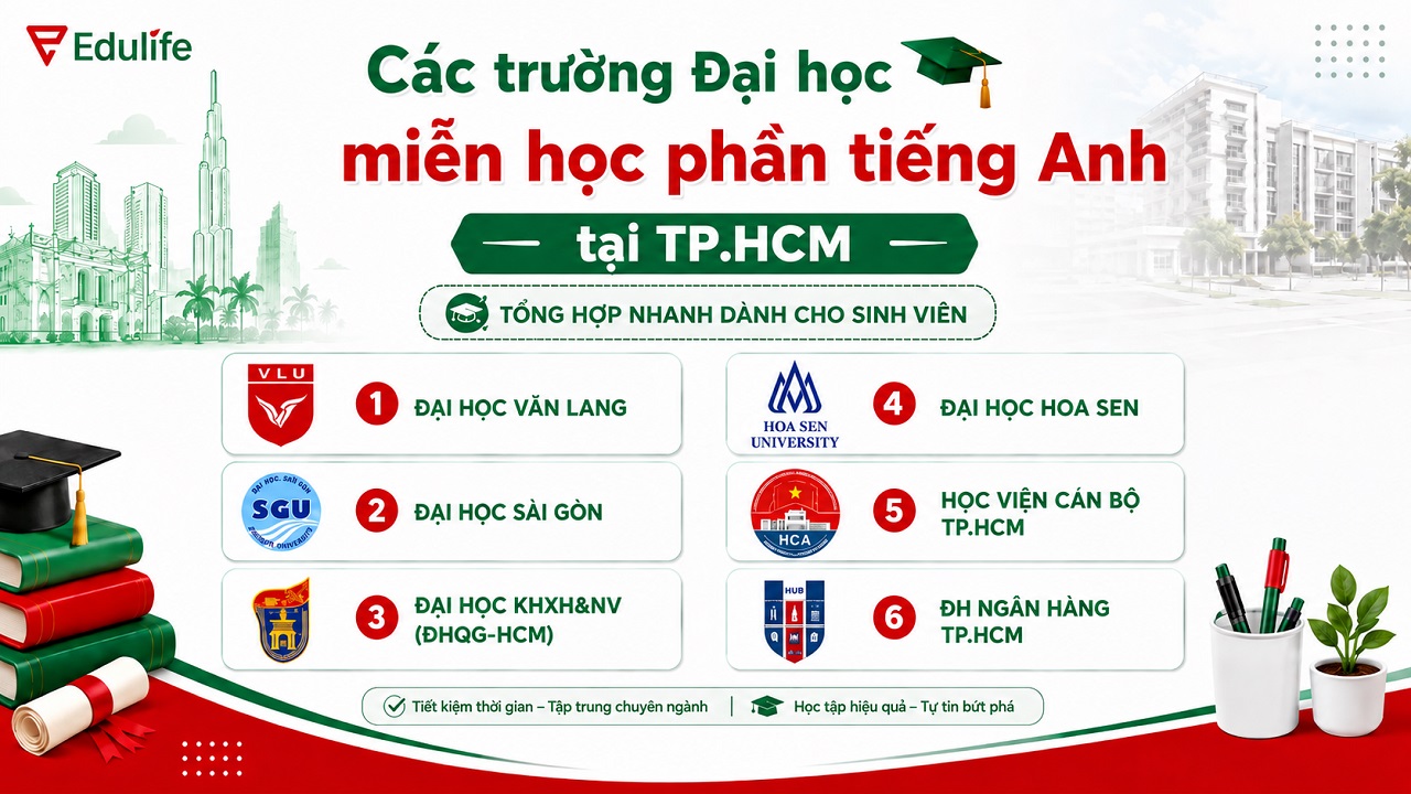 Tổng hợp các trường Đại học tại TPHCM miễn học phần tiếng Anh cho sinh viên